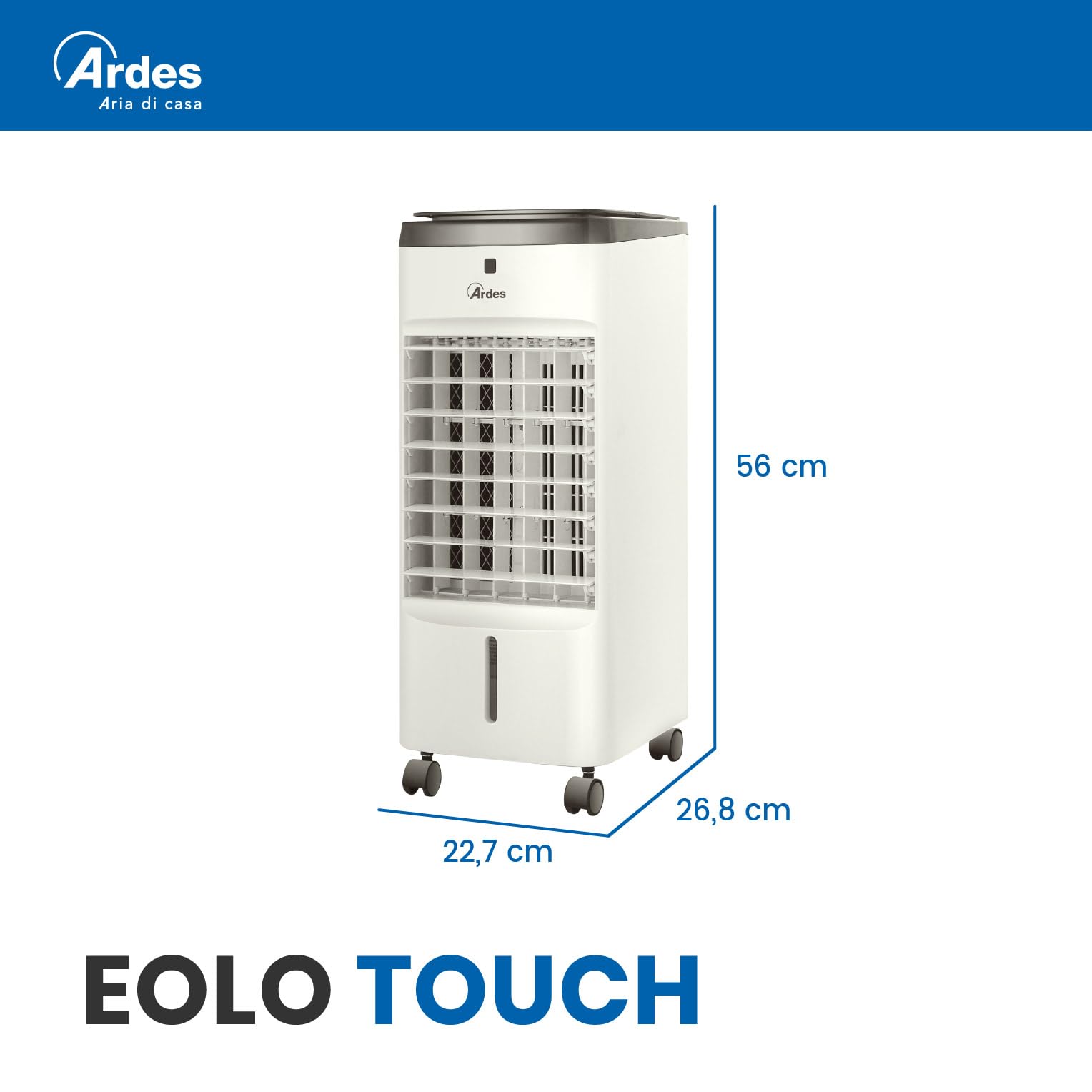 ARDES - AR5R06D Refroidisseur par évaporation compact et puissant avec débit d'air à 3 vitesses Oscillation automatique Minuterie Télécommande et filtre à poussière Blanc