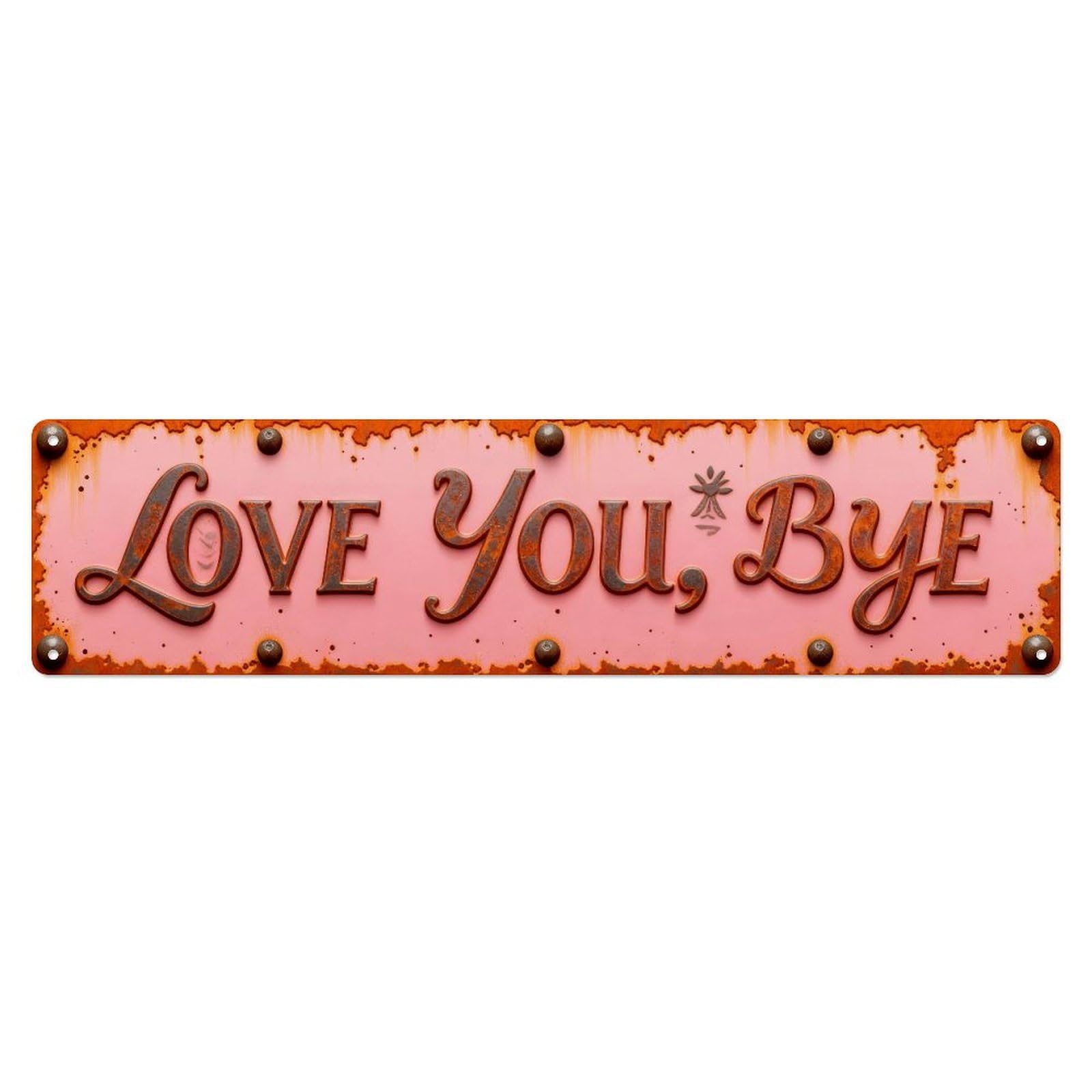 Iageret Vintage Love You Bye Sign Pattern_2 Metal Tin Sign Retro Wall Decor, Bar Garage Cafe Kitchen Home Wall Art Poster Decoration 4X16inches