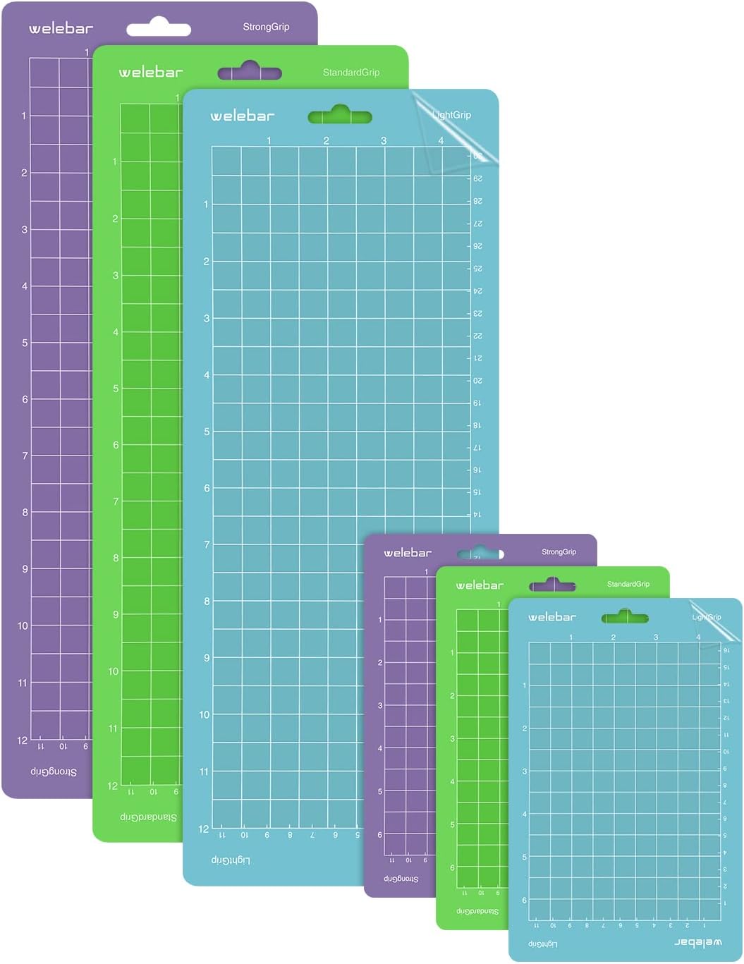 Cricut Mat Variety Pack (5 stuks, 4,5 x 12) - voor Joy Machine - Inclusief 2 StandaardGrip & 3 LightGrip Matten
