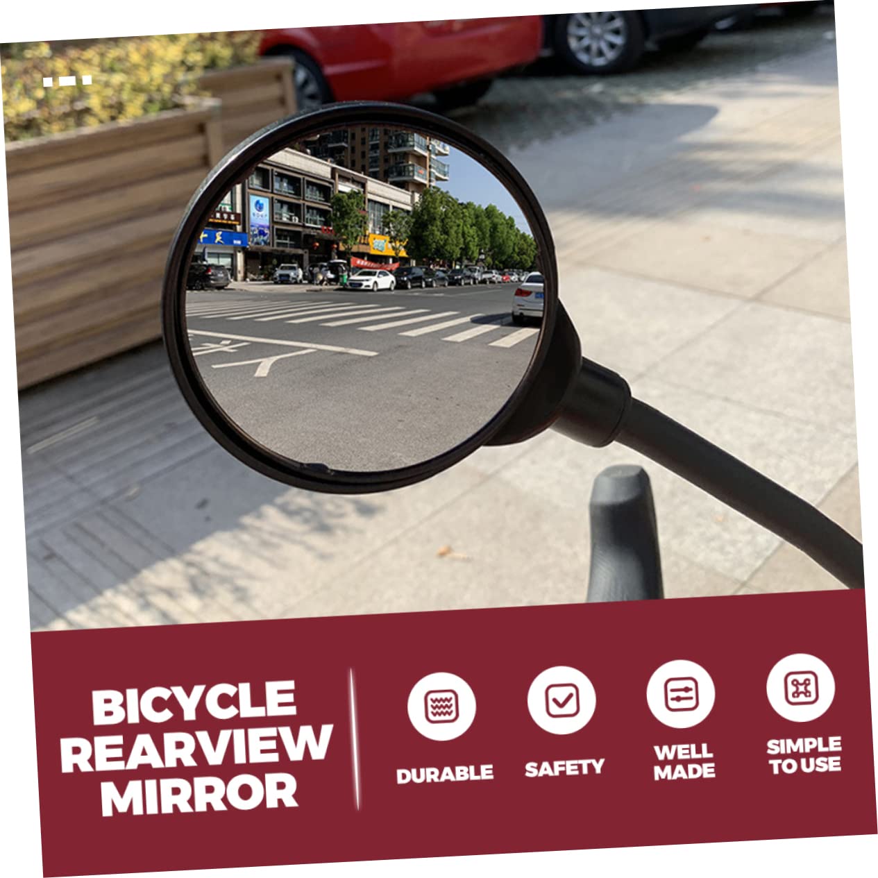 TOYANDONA 2 Stück Rückspiegel Lenkerspiegel Fahrradspiegel Für Lenker Motorradspiegel Für Lenker Fahrradrückspiegel Fahrradgriffspiegel Runder Fahrradspiegel Abs Schwarz