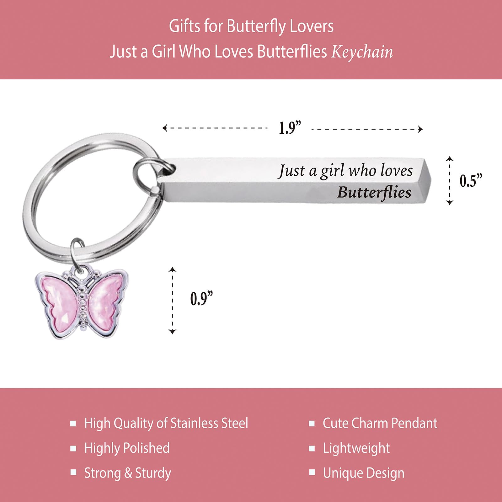 Butterfly Gifts Women, Butterfly Journal Pink 200 Pages Notebook A5 Lined with Pen and Keychain, Inspiration Gift for Butterfly Lovers Birthday Housewarming Going Away Retirement Christmas