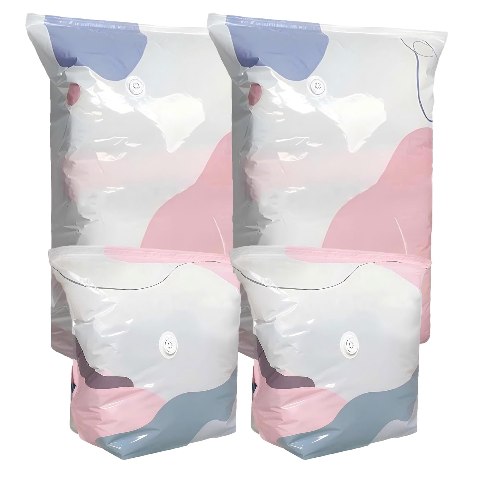 Sac de rangement sous vide sans pompe sac de compression double fermeture