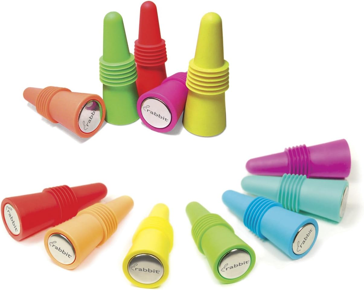 6119 Rabbit Wine Bottle Stoppers 2-Pack in Multi-Color (Colors Selected Randomly)