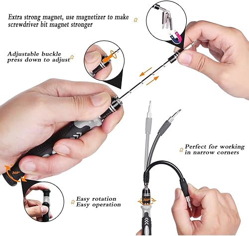 Miniatura 4 de Juego de destornilladores de precisión, 117 en 1, kit de herramientas de reparación de electrónica con 10 piezas de limpieza de computadora, brocas