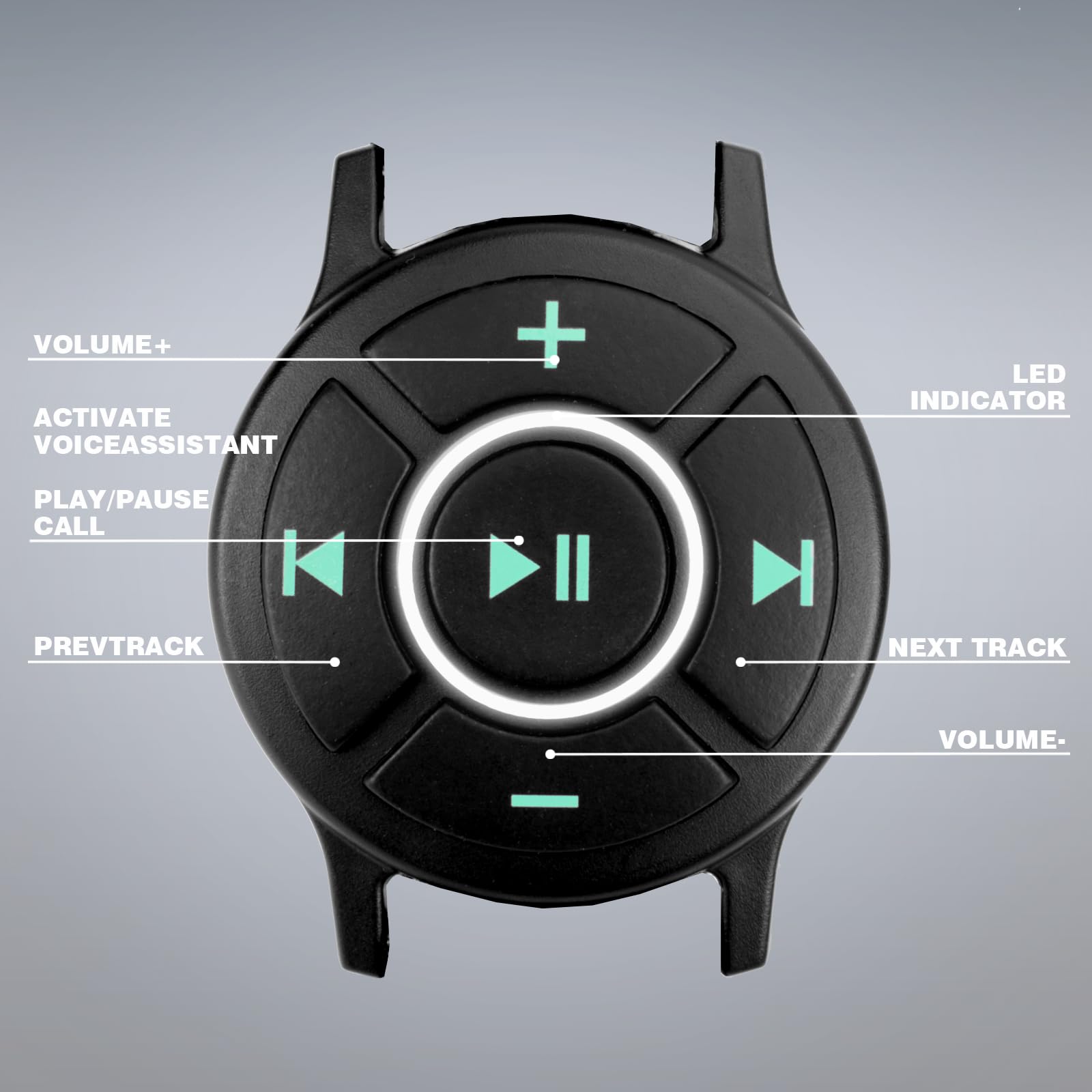 Doohoeek Bluetooth Fernbedienung mit Armband für iPhone & Android Phone, Tragbare Anruf/Musik/Foto-Fernsteuerung bei Outdoor Sport, Skifahren, Motorrad, Fahrad, IPX7 Wasserdicht