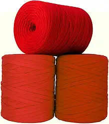 SYMEON Fio de Malha GUARANI 1kg Ecologico Residual 140m Artesanato Crochê - Vermelho