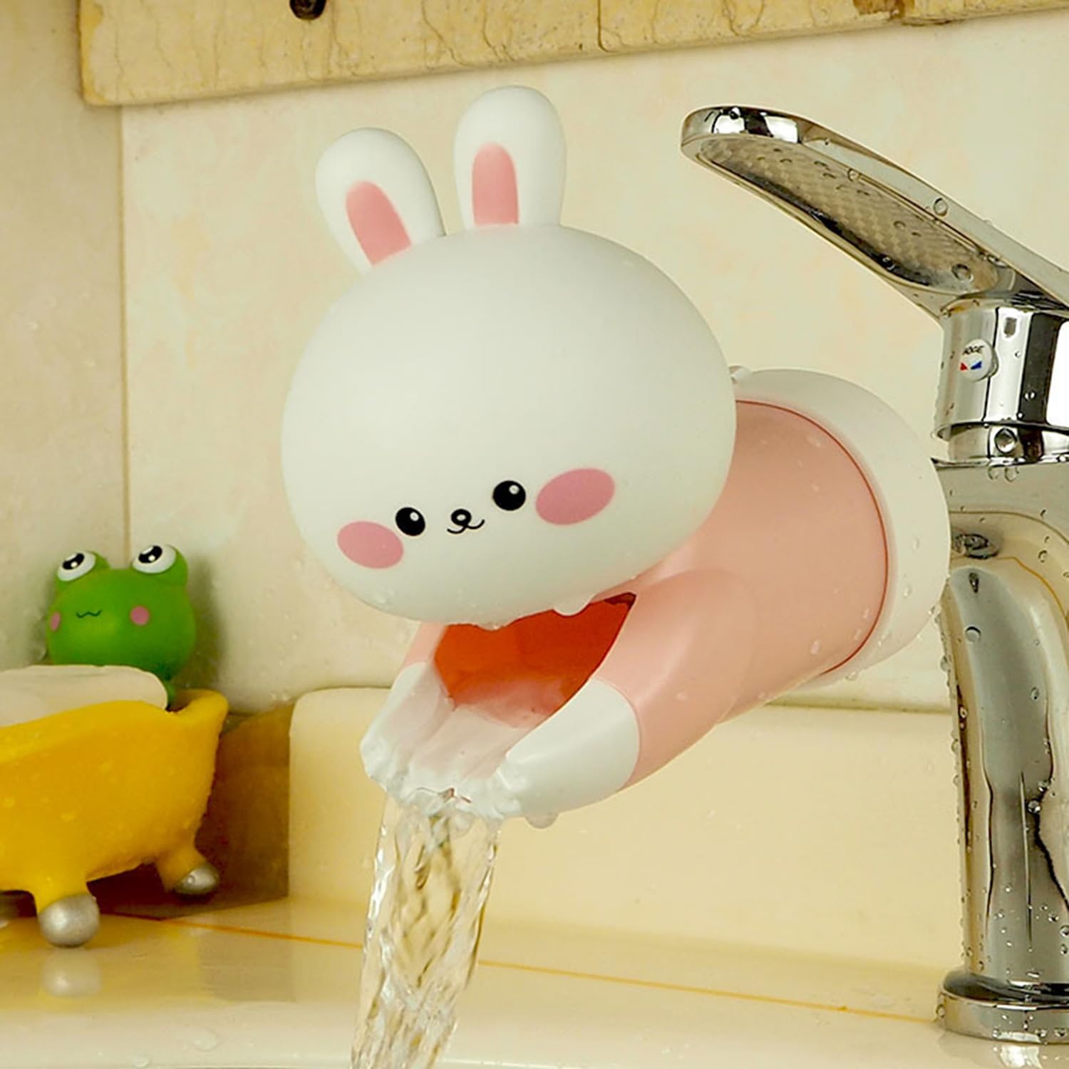 Cubierta del Grifo del Baño del Bebé,Extensor Grifo Bebe,Cubierta del Caño del Baño del Bebé, Cubierta Protectora Universal del Grifo,Extensor de Grifo de Agua,Grifo Extender (rosa)