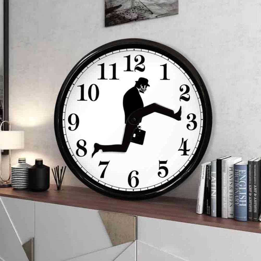 TANKRIN Ministry of Silly Walks Clock, Silly Walk Wall Clock, An Interesting Wall Clock for Bedroom, Kitchen, Living Room, Novelty Home Decor Gifts (Black