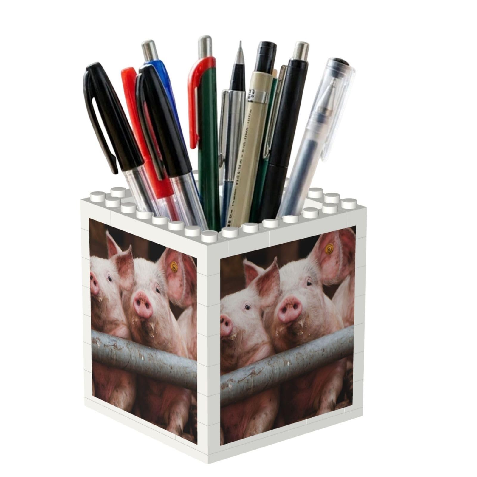Poadnly Pig, Pen Pot Pencil Holder for Office Home School, Compact Desk Organiser for Office Stationery
