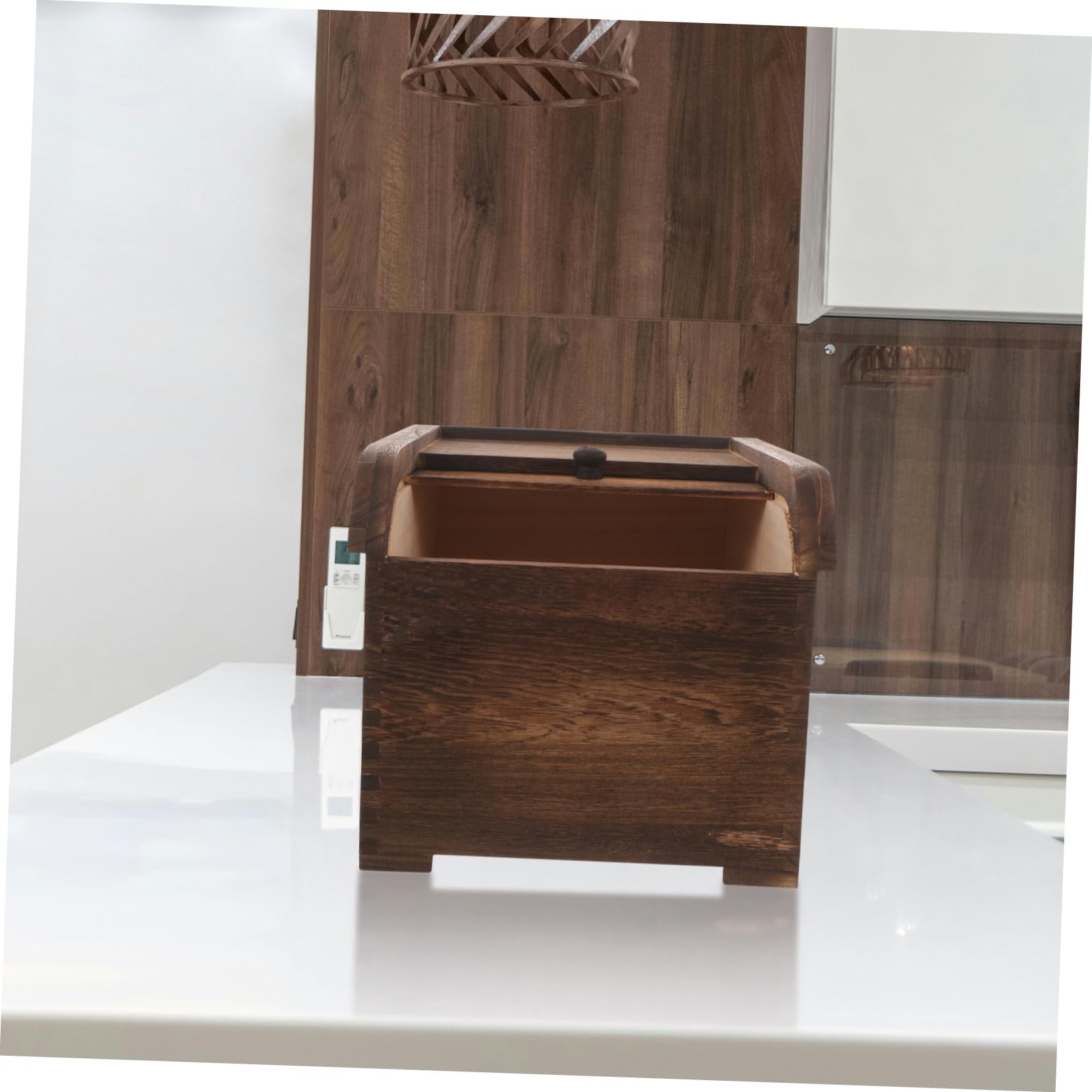 Cabilock Contenedor Multiusos Para Almacenar Alimentos Caja De Arroz De Madera Organizador De Cocina Balde Tapa Almacenamiento De Alimentos