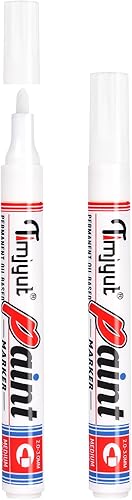 TIMJYUT Bolígrafos de pintura blanca, 2 bolígrafos de pintura permanente, punta media, a base de aceite, impermeables y de secado rápido, nunca se disponible en Yaxa Venezuela