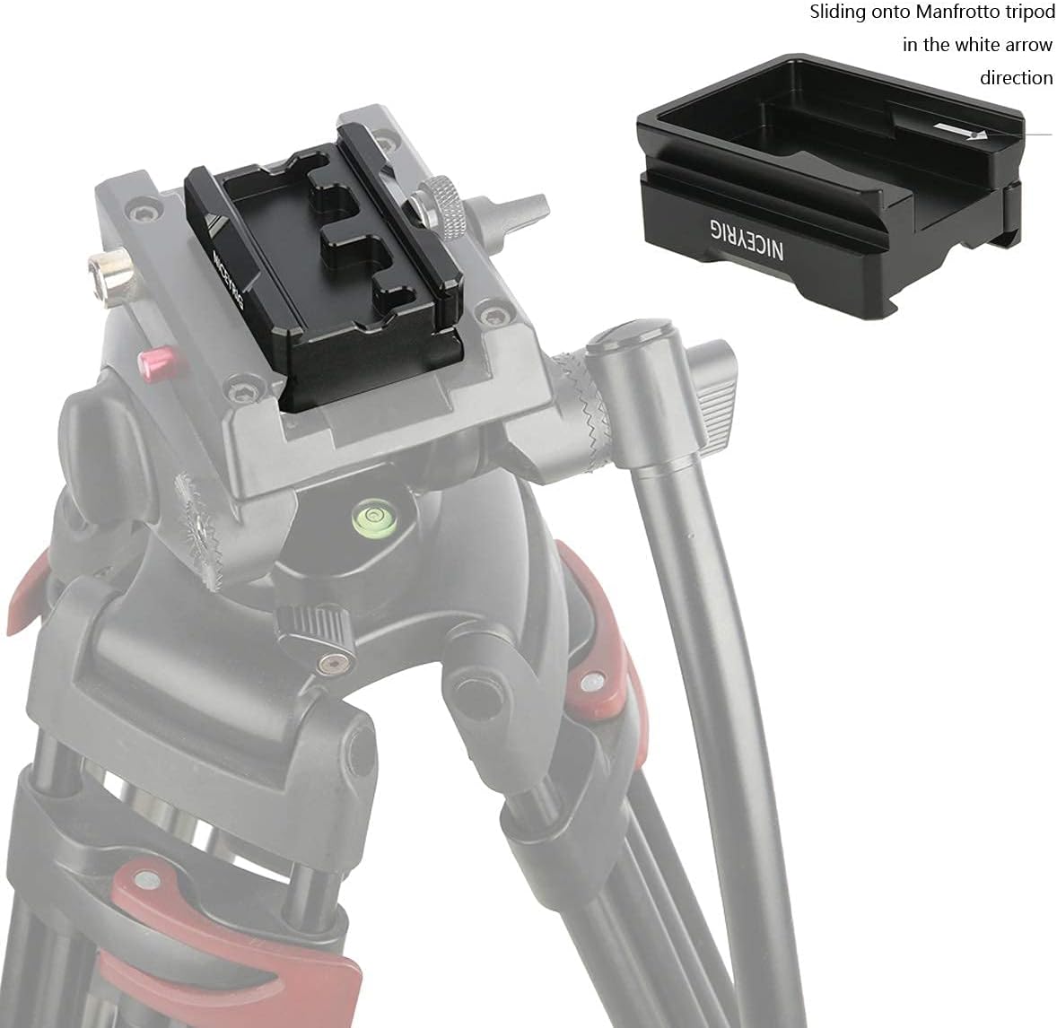 NICEYRIG Quick Release Clamp for ARCA Swiss Standard, with Bottom Plate for Manfrotto 577/501/504/701, Gimbal Tripod Switch Adapter for RS2/RSC2/Ronin S, Zhiyun Crane 2S/Weebill Lab - 394 - Image 2