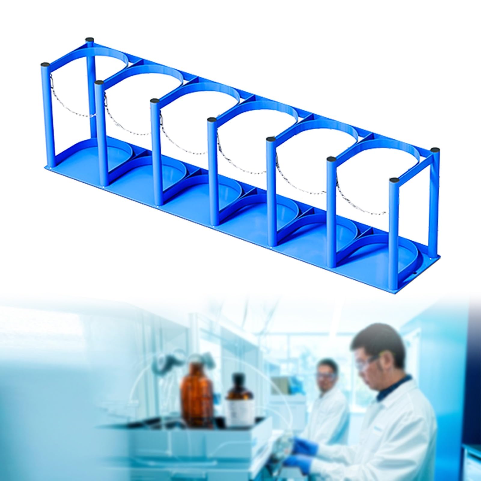 OWOHYG Oxygen Cylinder Rack,Steel Holder For Tanks,Floor Mount Canister Rack For Clinic And Use.L-111cm(43 3/4