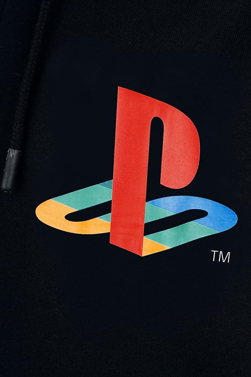 Playstation Logo Hombre Capucha con Cremallera Negro 60% algodón, 40% poliéster Regular