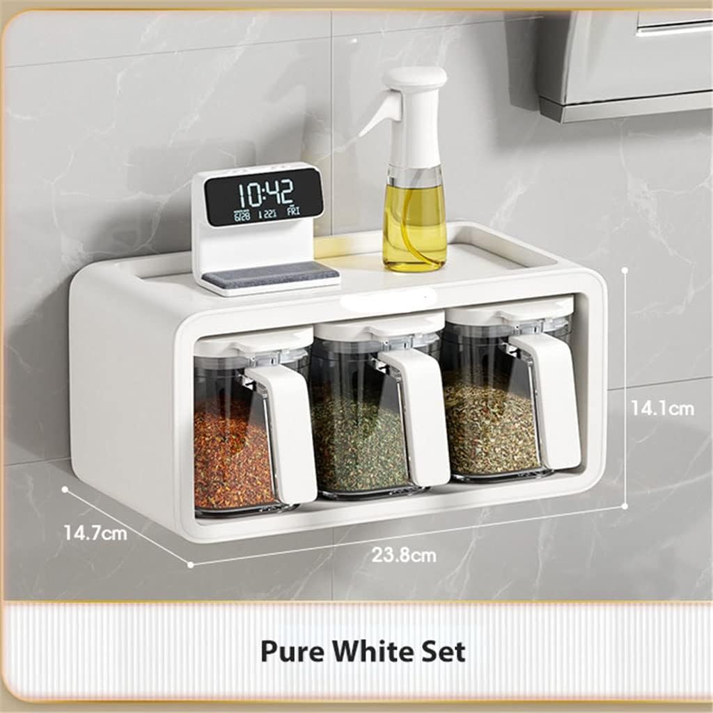 Spice Rack for Kitchen Jars Set Storage Organizer Shelf 2 in 1 Wall Mouted Accessories for Gadgets image 2