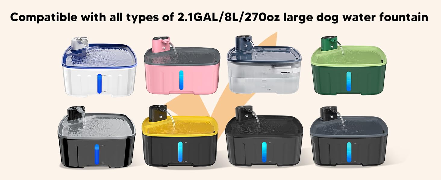 Kittyspout Filtri per Fontane d'Acqua per Cani, 8 Filtri per Fontana per Gatti + 2 Spugne, Fontane d'Acqua per Fontane per Gatti Fontane