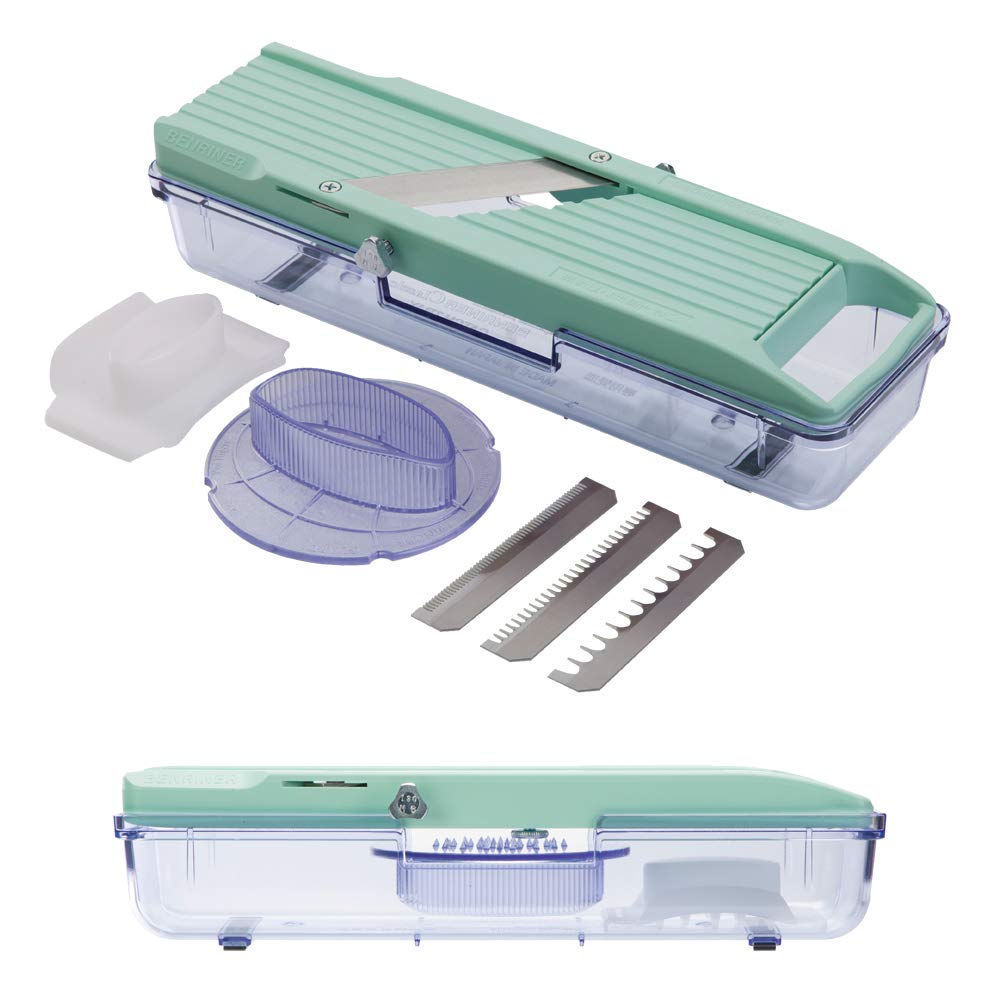 Benriner Deluxe Mandoline Slicer Set Light Green 3 Blades Japan Julienne