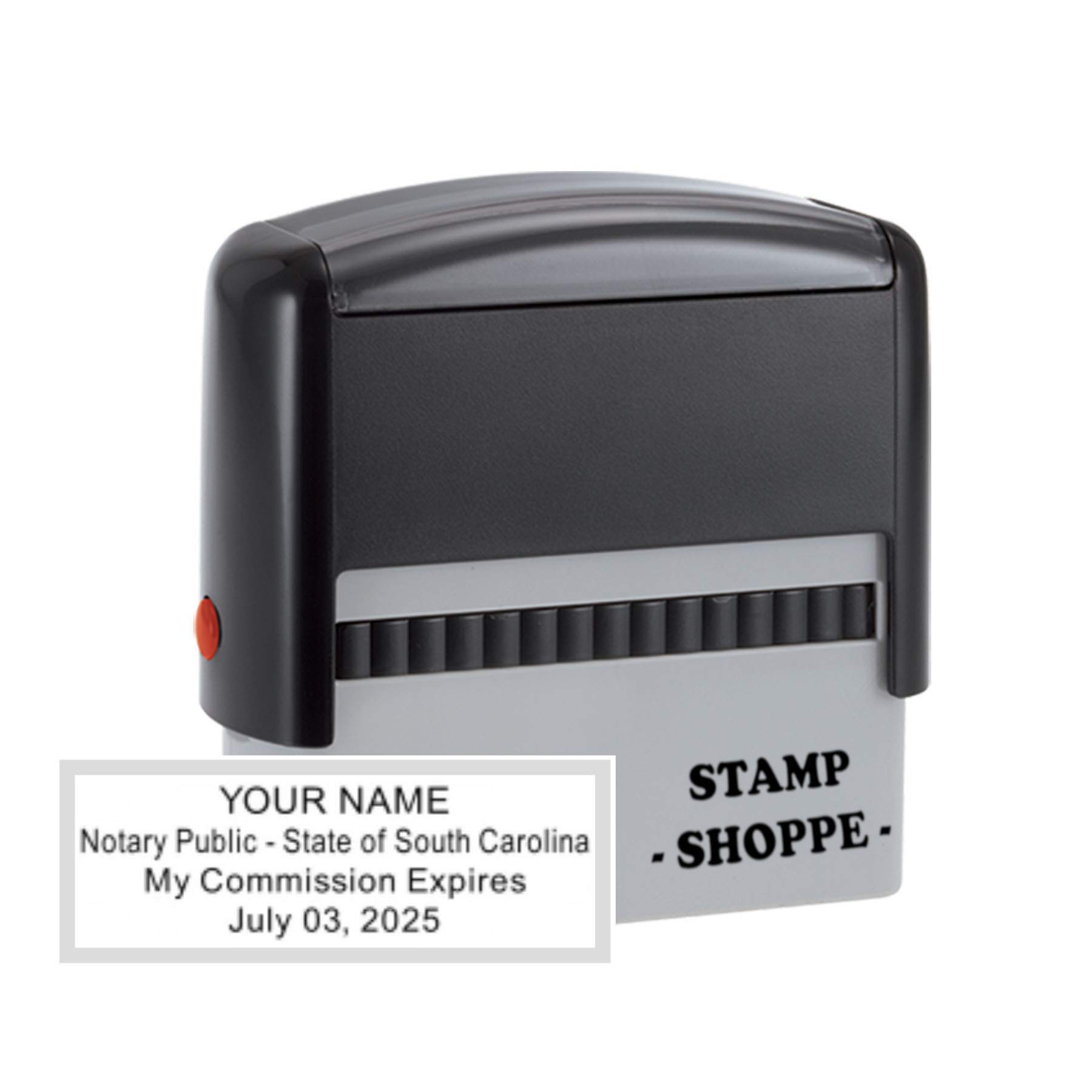 South Carolina Notary Grey Stamp Self Inking | Printy 4913, 2.3x0.81 Inch Rectangular Prints | South Carolina (Stamp)