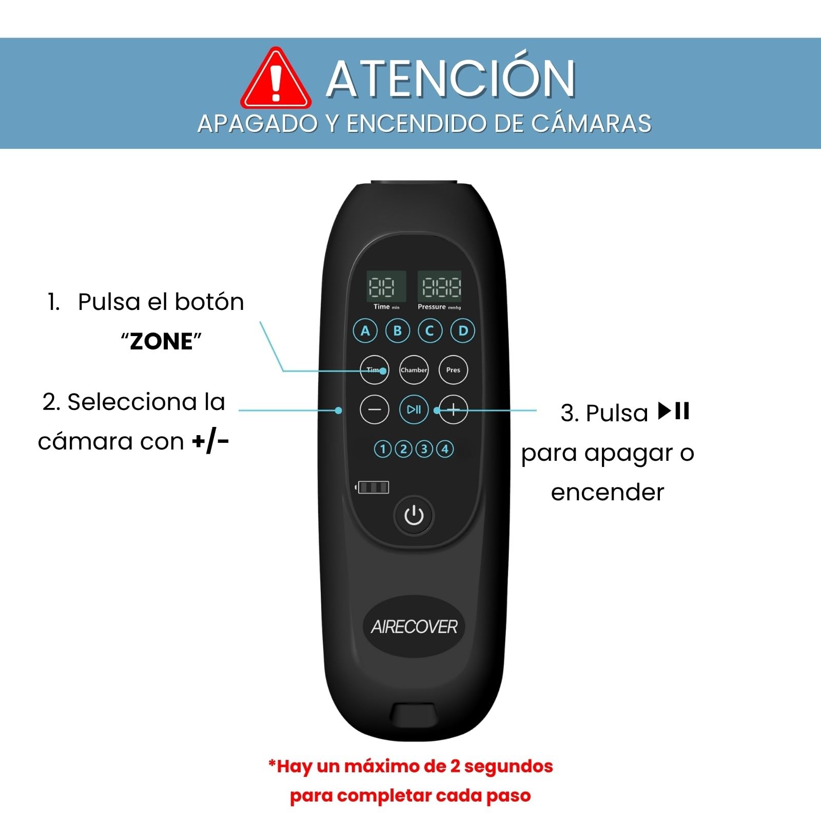Presoterapia para Casa, Masajeador de Piernas Inalámbrico y Recargable para Circulación y Recuperación Muscular, 4 Cámaras, 30-250 mmHg, 4 Modos, Batería 3h (M)