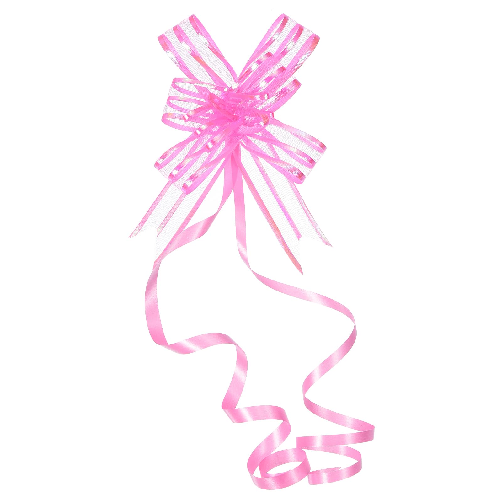 M METERXITY 40 Pack Chiffon Pull Bows - Presents Wrap String Bow, (2.4" Pink)