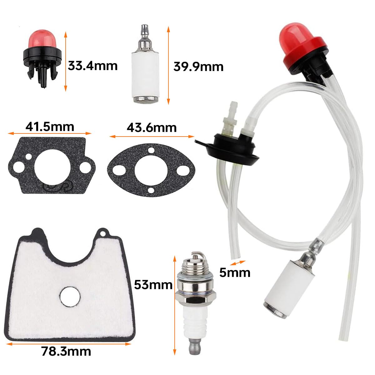 ZAMDOE 590460102 Carburatore per Husqvarna 125B 125BX 125BVX soffiatore portatile, per Jonsered B2126 BV2126 Sostituisce il carburatore per Zama C1Q-W37 con 581798001 545112101 Kit filtro aria