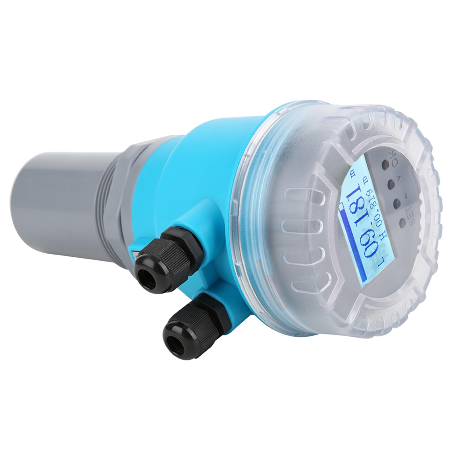 ViaGasaFamido Medidor de Nivel Ultrasónico, Pantalla LED Digital con Producción Analógica de 4-20 MA a Prueba de Agua IP65, para la Minería de Tratamiento de Agua DC24V Potencia (0 ~ 5 Metros)