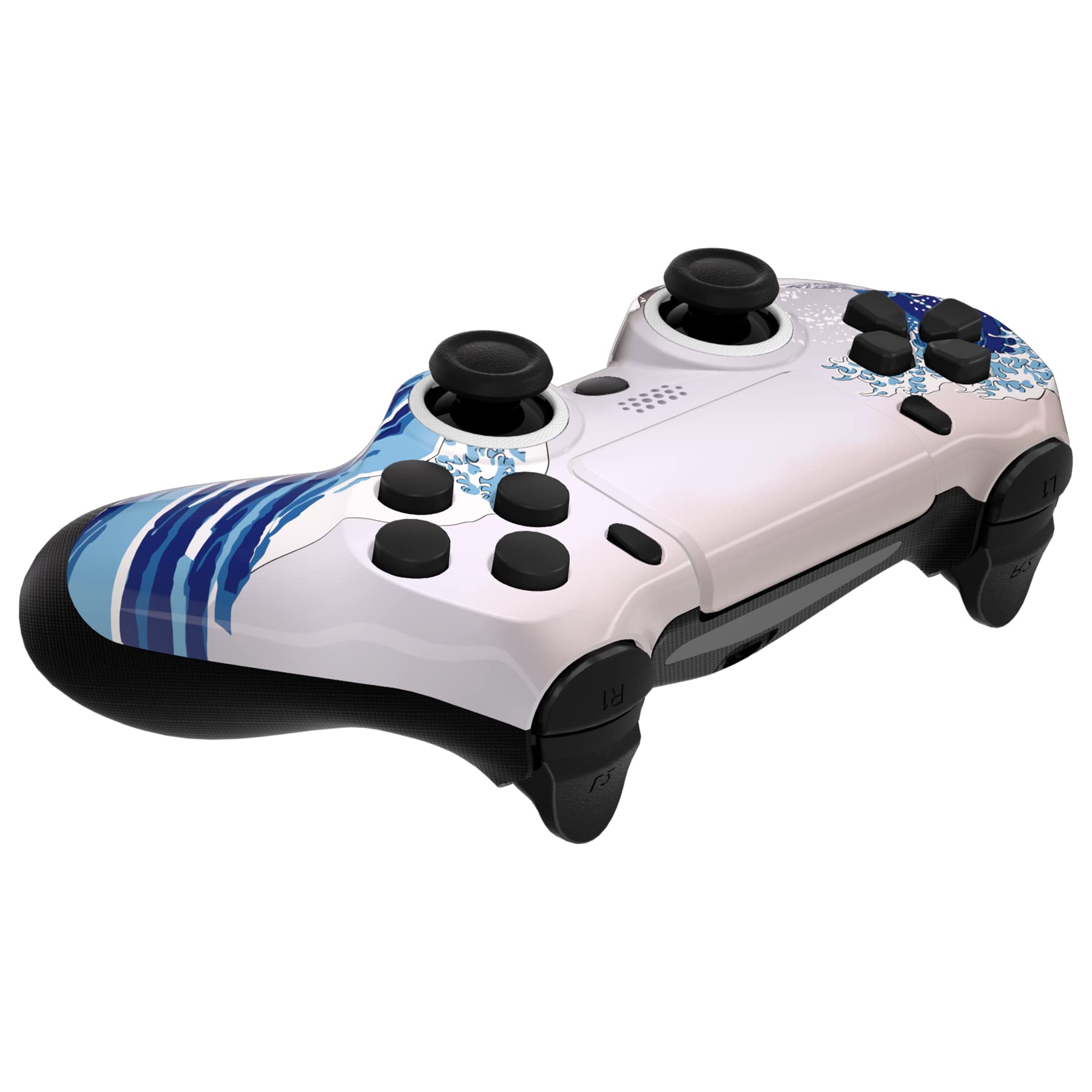 eXtremeRate Cover Custodia Touchpad Compatibile con ps4 PRO Slim Controller,Ghost Copertura Frontale Case Scocca Touchpad Compatibile con ps4 Joystick JDM-040/050/055-Grande Onda