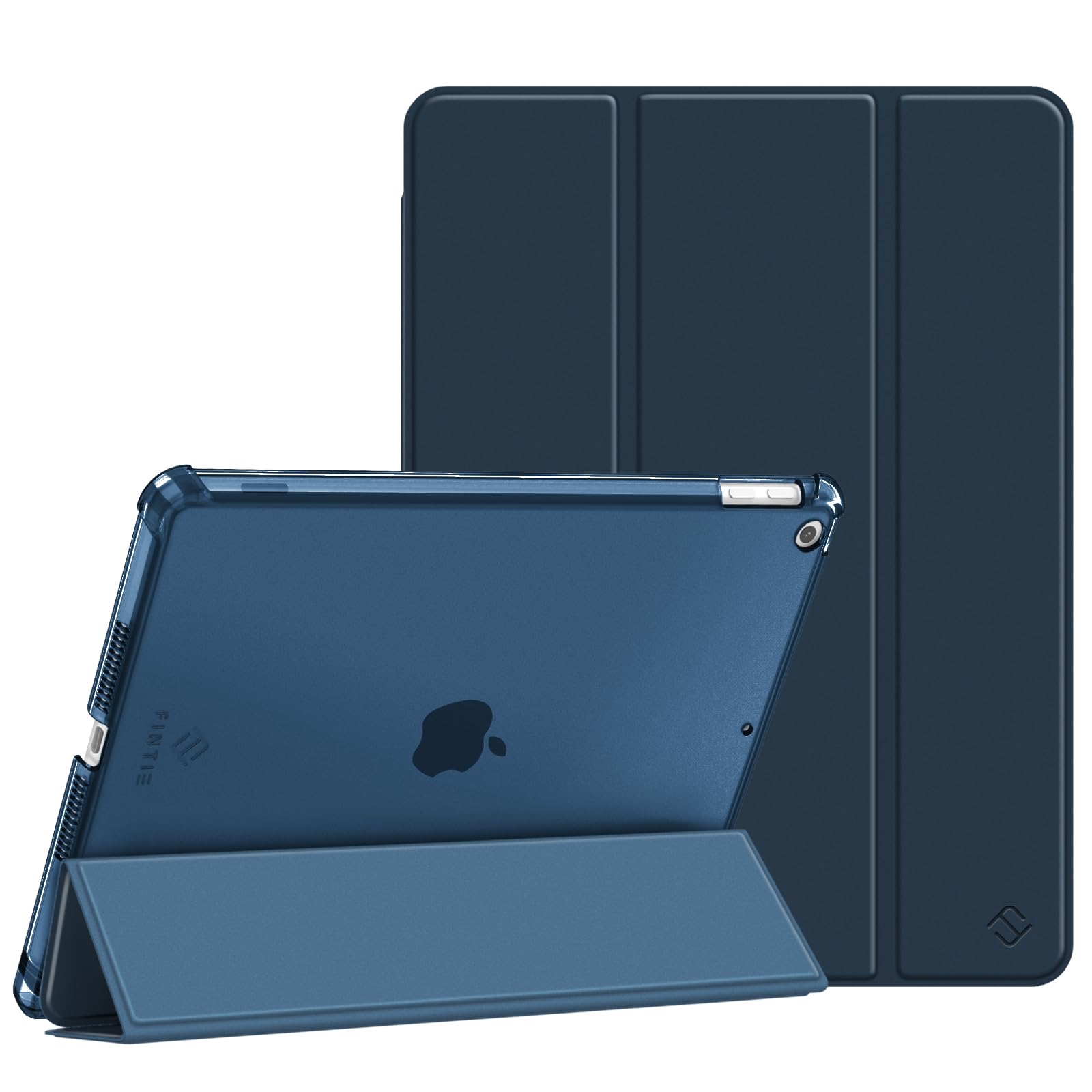 Fintie Hülle für iPad 9. Generation 2021/8. Gen 2020/7. Gen 2019 10.2 Zoll mit Stifthalter, ultradünne leichte Schutzhülle mit transparenter Rückseite und Auto Schlaf/Wach Funktion, Marineblau