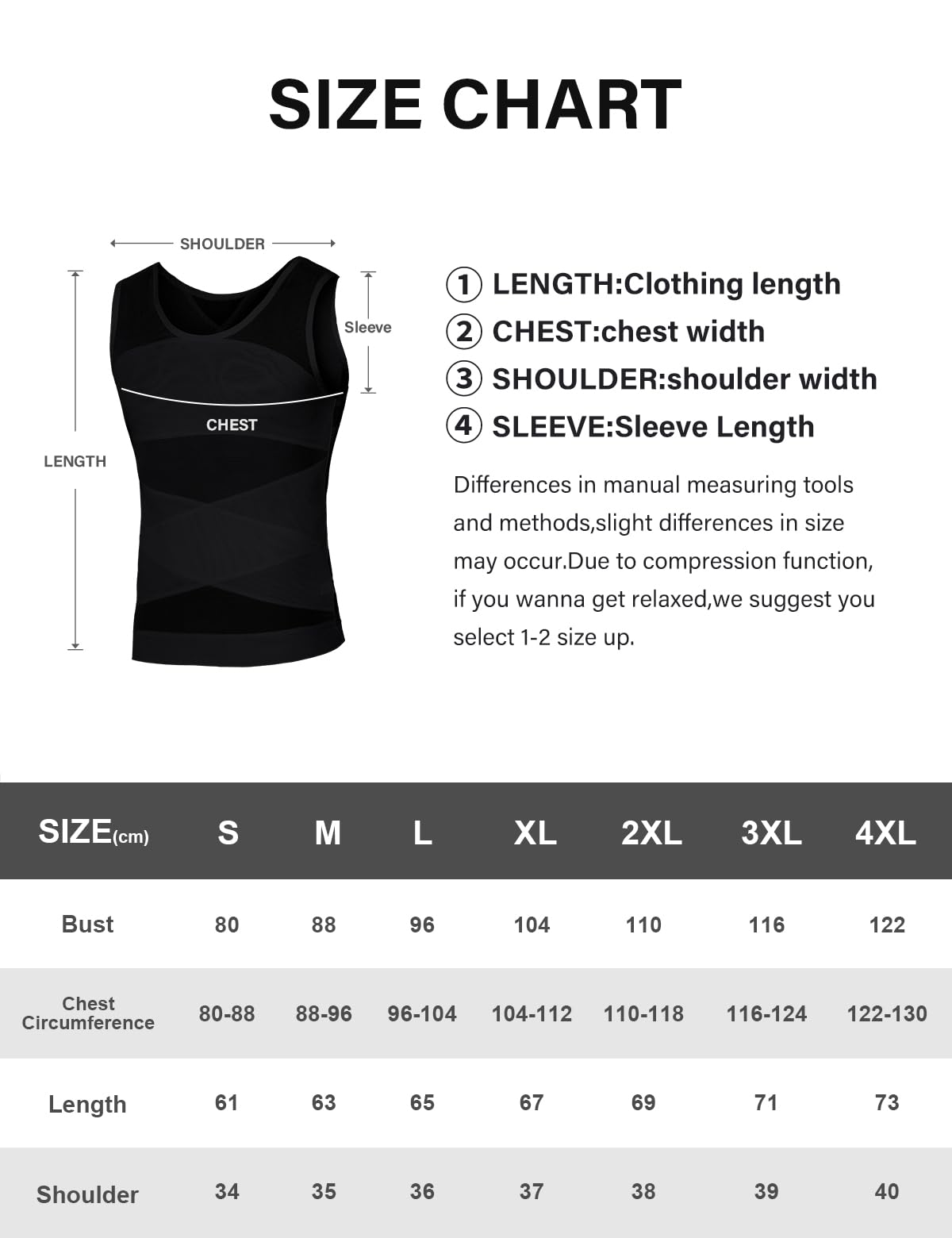 Casey Kevin Camisa de compresión Slim para Hombres, Faja Chaleco Hombre Hombre Reductora Compresion Elástica de Ropa Interior(Tamaño: M-XXL)