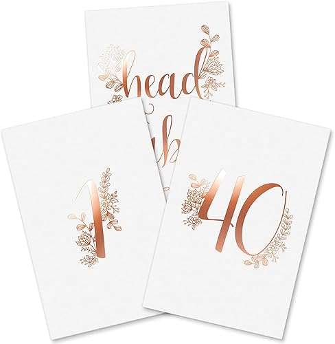 Miniatura 9 de Sweetzer & Orange Números de mesa de oro rosa para boda de 1 a 40 tarjetas de números de mesa de lunares para bodas, bar, mitzvah, decoraciones de