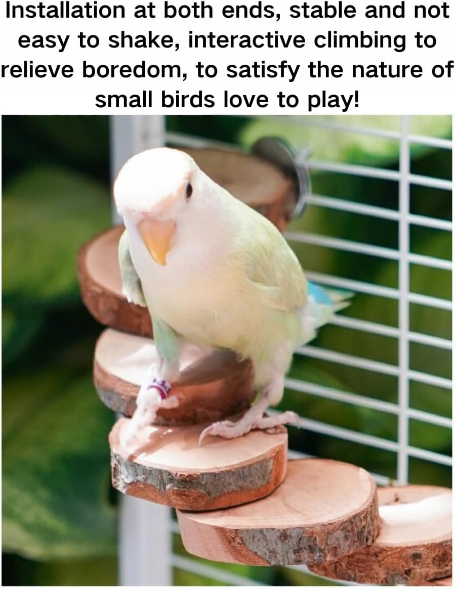 Parrot Ladder Toy Parrot Climbing Bird Cages for Parakeets Bird Toys Parakeet Cage Perch Parrot Hanging Hammock Toy Chew Toys Hamster Cage Toys Climb Ladder Bite Wooden (17 Steps)