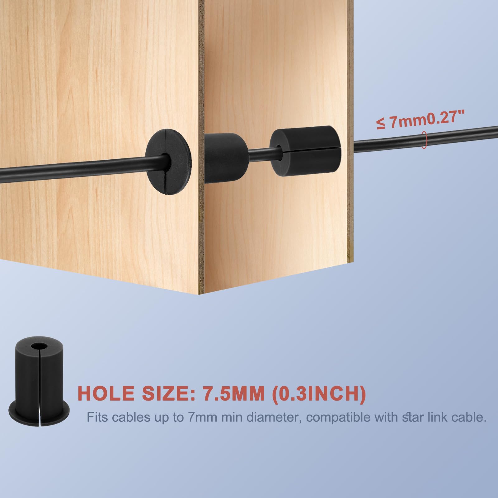 Cable Concealer 4Pcs Wall Grommets For Cables 1 Inch Silicone Cable ...