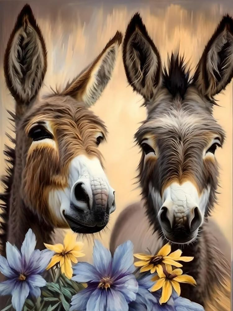 Weiniuniu Diamond Painting Kits For Adults Donkey Diy Bead Crystal Rhinestone Craft Easy 5D Dimond Picture Art Home Wall Decorations 40X50cm