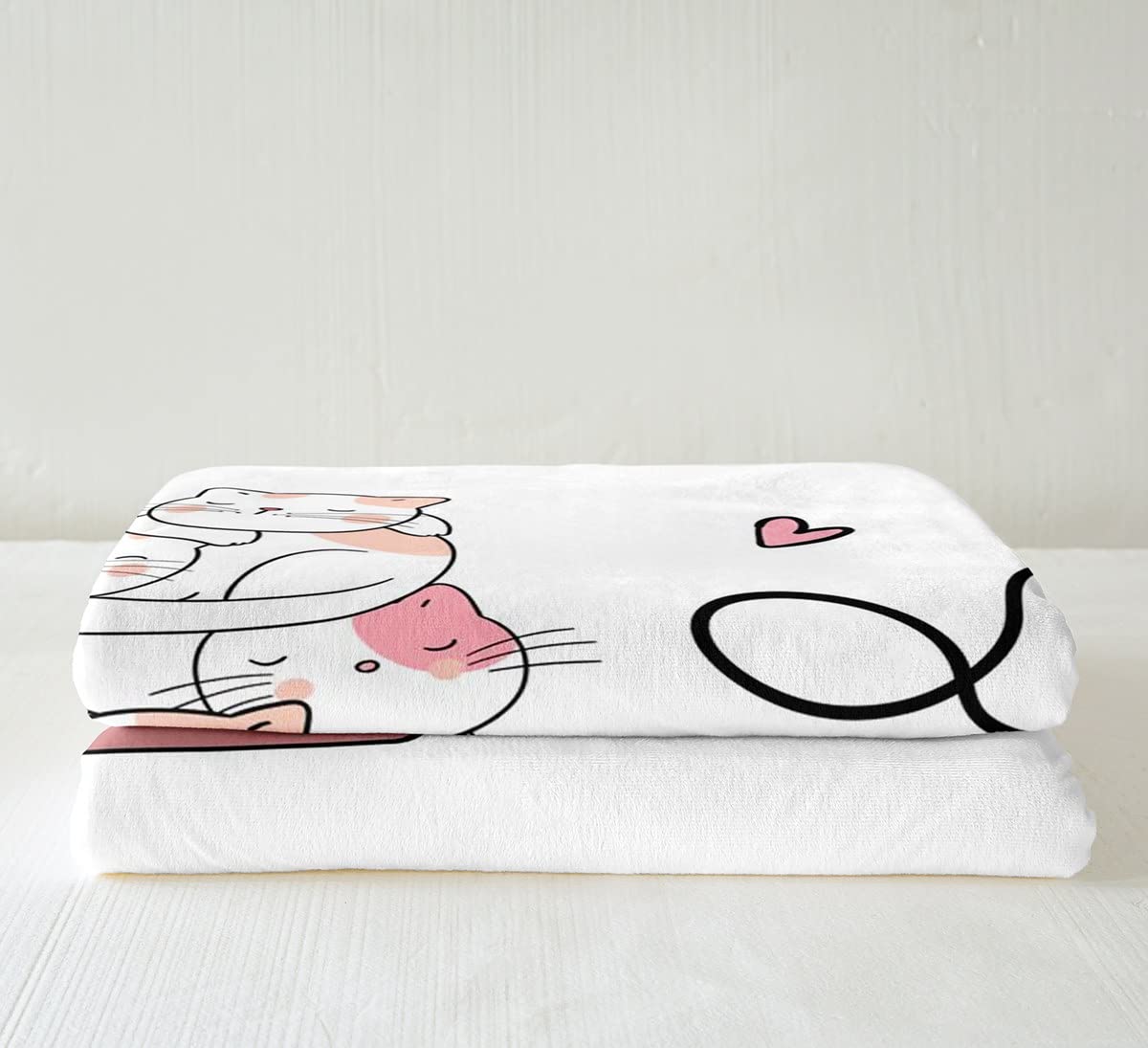 Manta de sherpa para gatos y gatos, para niños, niñas, para mascotas, gatos, para sofá, cama, animales encantadores, King 87 x 94 pulgadas