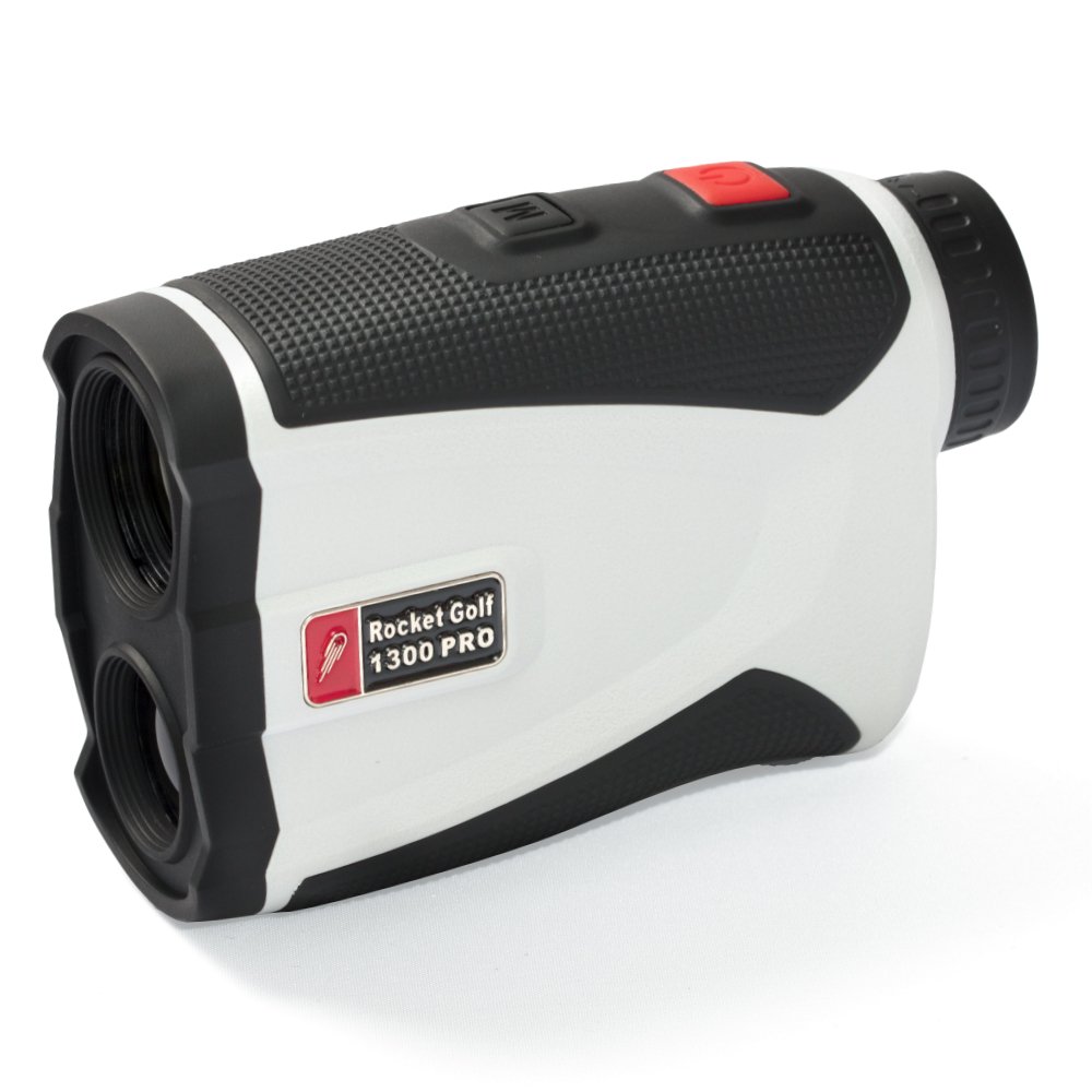 Birdie Pro White - Golf Laser Entfernungsmesser by RocketGolf - 1300m, FlagFinder, Vibration - Wasserabweisend, Golf Rangefinder, Jagd, Laser Klasse 1