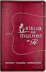 Bíblia da Mulher de Fé, NVI, Couro Soft, Vermelho