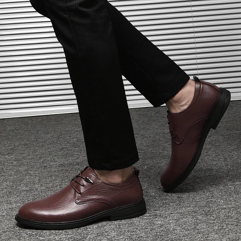 Men's Business Wingtip Lace Up Dress Shoes Mens Sneaker Low Top Lace Up Pointed Toe Casual Oxford Shoes Non-Slip Softsole Derby Shoes2