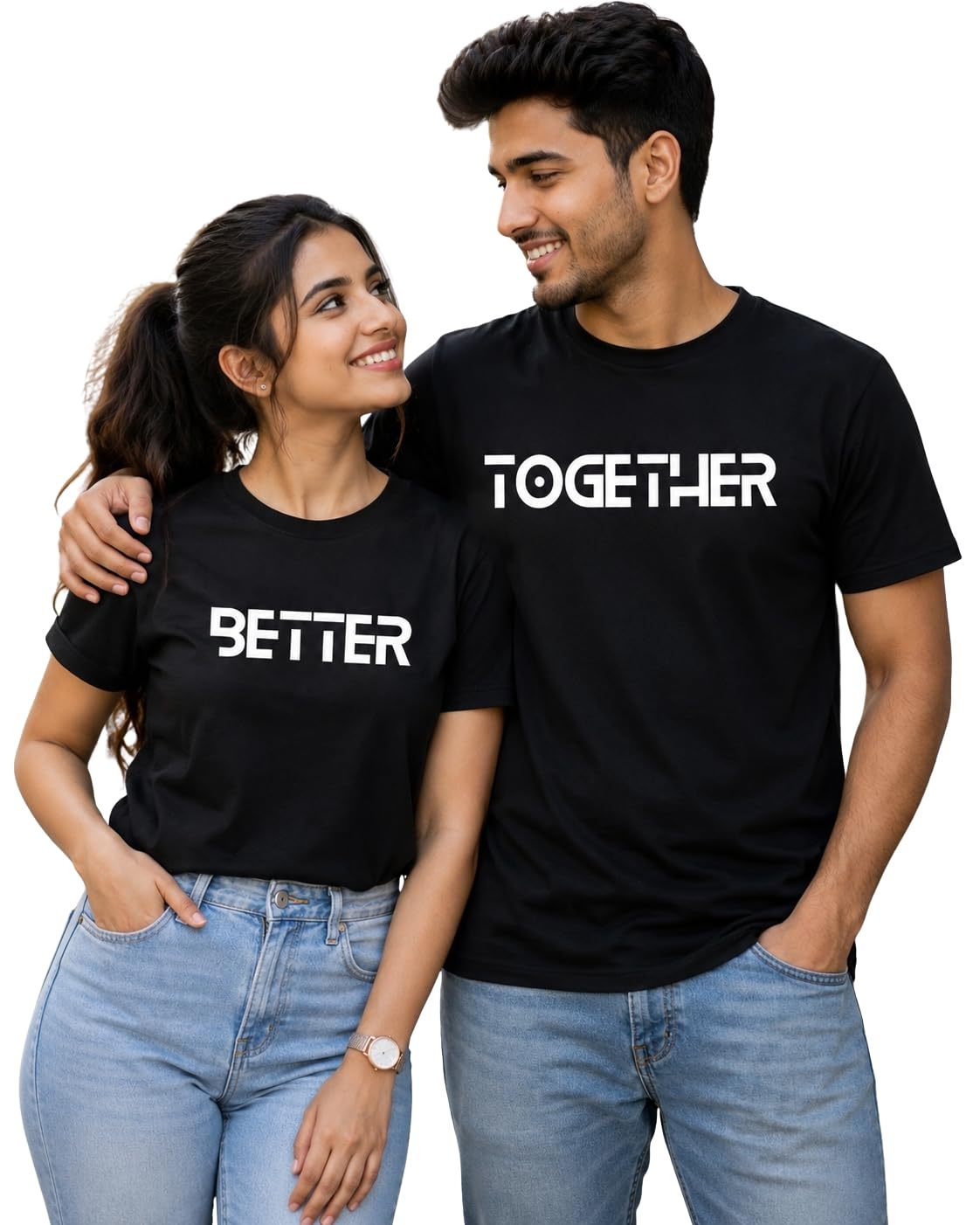 Better Together Printed Couple T-Shirt for Men & Women-image-21