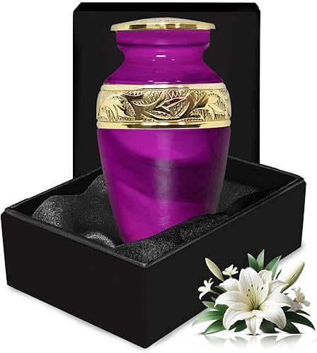 Elegante urna pequeña para recuerdo de cenizas humanas, urna de ceniza en miniatura para mujeres, recuerdos conmemorativos para hombres adultos,