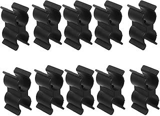 10 abrazaderas de tubo dobles de plástico, color negro, 22-25 mm, conectores de poste de estante, abrazaderas de conexión de panel de valla de cadena, accesorios de cierre de barco, caravana,