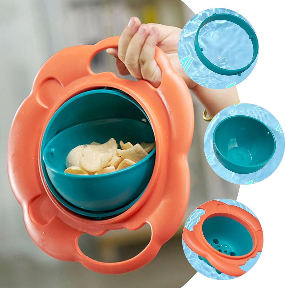 Abaodam Kids Rotary Balance Bowl 7.48X6.69X2.75In Spill Proof with 360 Anti-Spill Design for Self- and Home Use