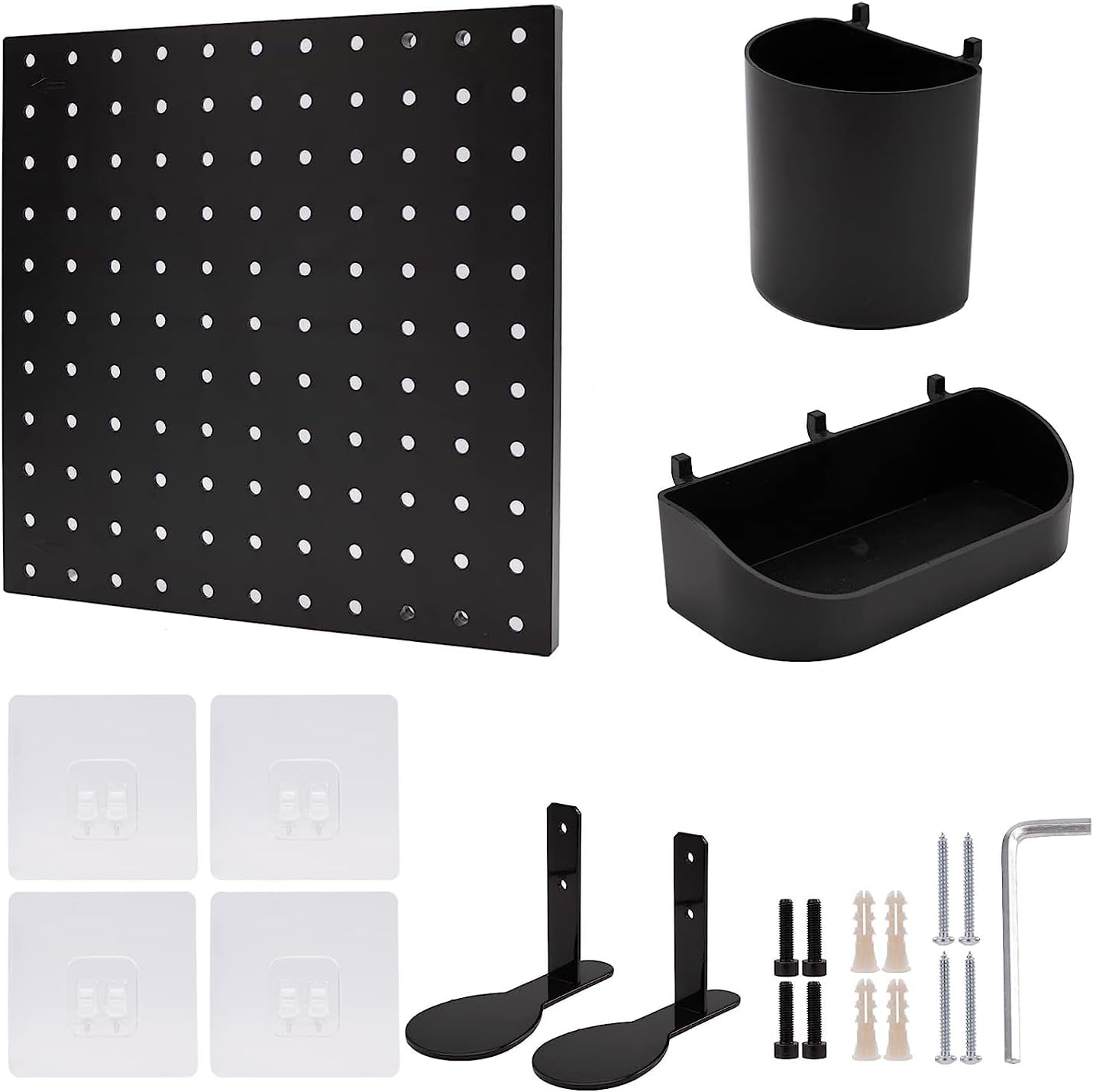 XRRJFYH Pegboard Werkzeugregal 75x186cm - Stecktafel Organizer Mit Regalen Grau