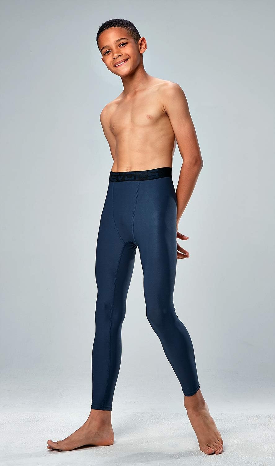 DEVOPS 2 Pack Youth & Boys Thermal Compression Baselayer Sport Tights Fleece Lined Pants & Long Sleeve Top - Image 4