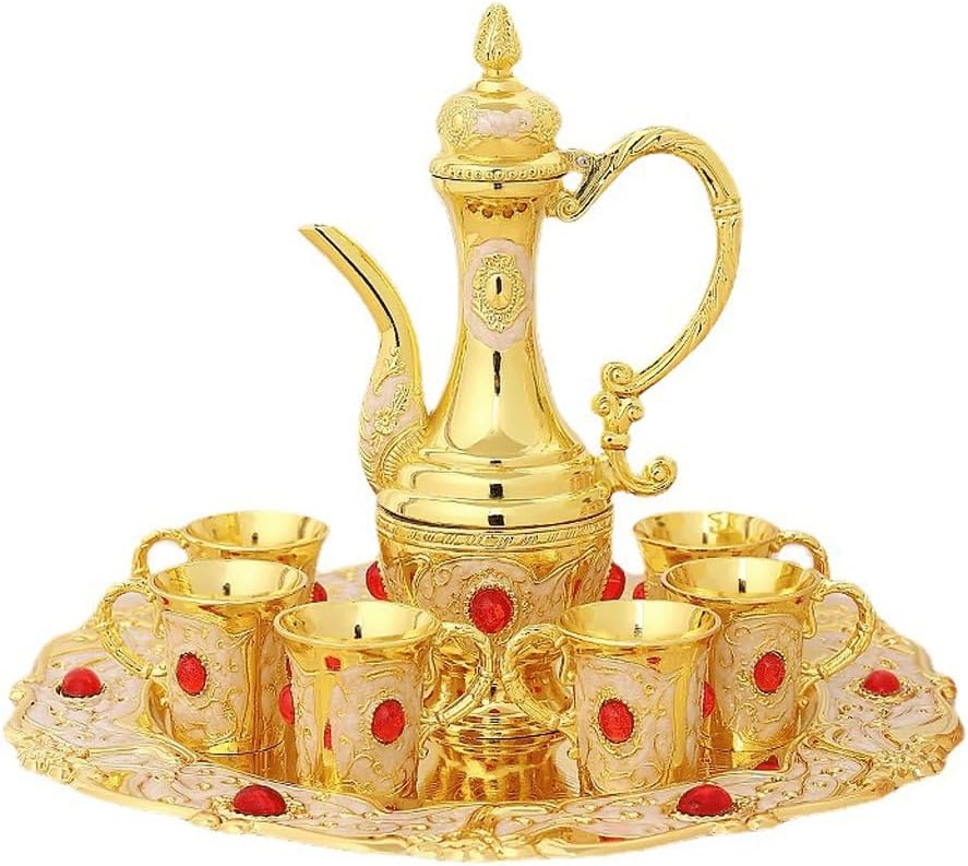 Wine Pot Set Home Antique Wine Pot Imitation Antique White Wine Cup Creative Wine(Blue)