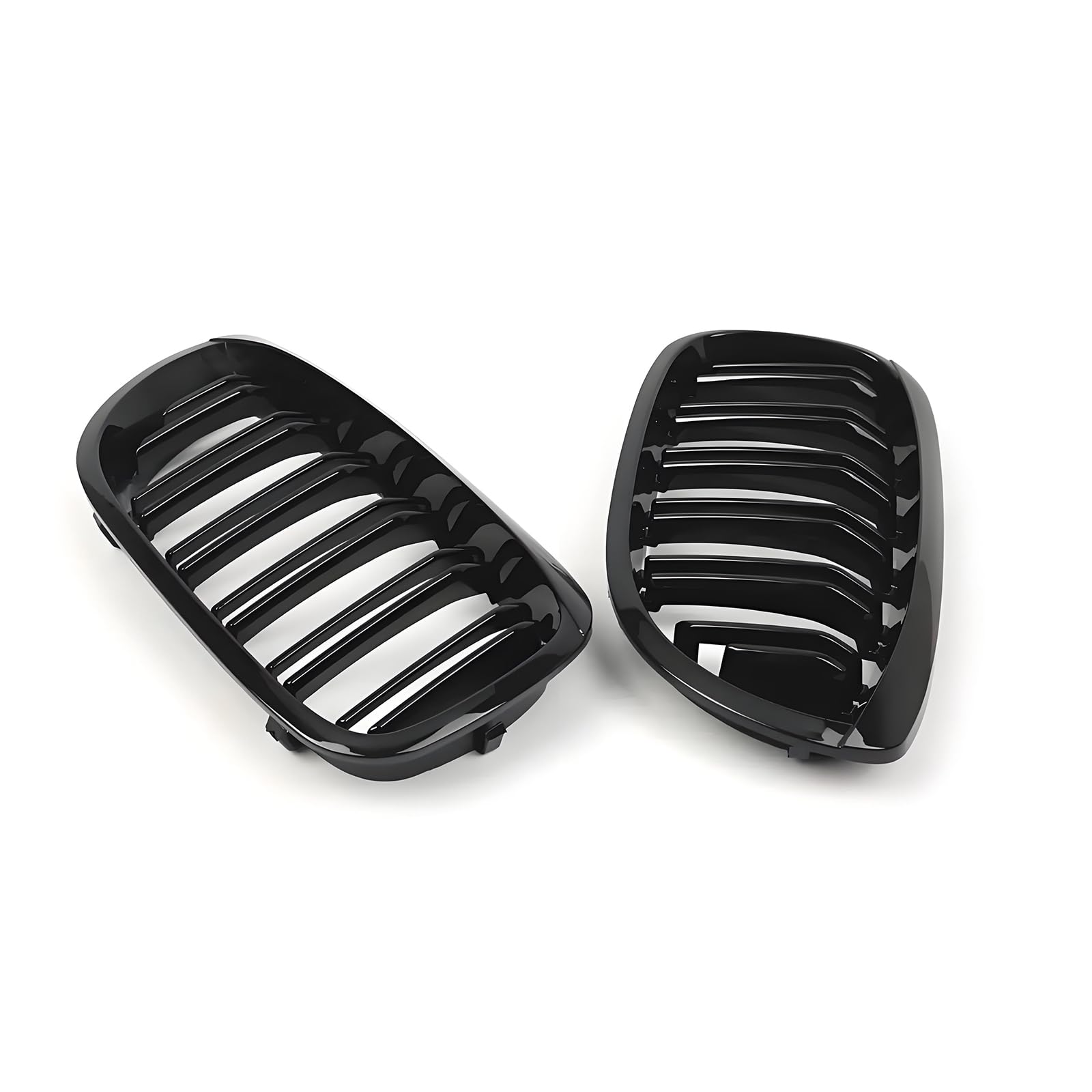 Rejilla de riñón Delantero para BMW 3er E46 4 Puertas 2D 2002-2005 LCI Facelift Parrillas Negro Brillante Listón Doble(No apto para 4 puertas) (For 3er E46 2D 2002-2005 LCI)