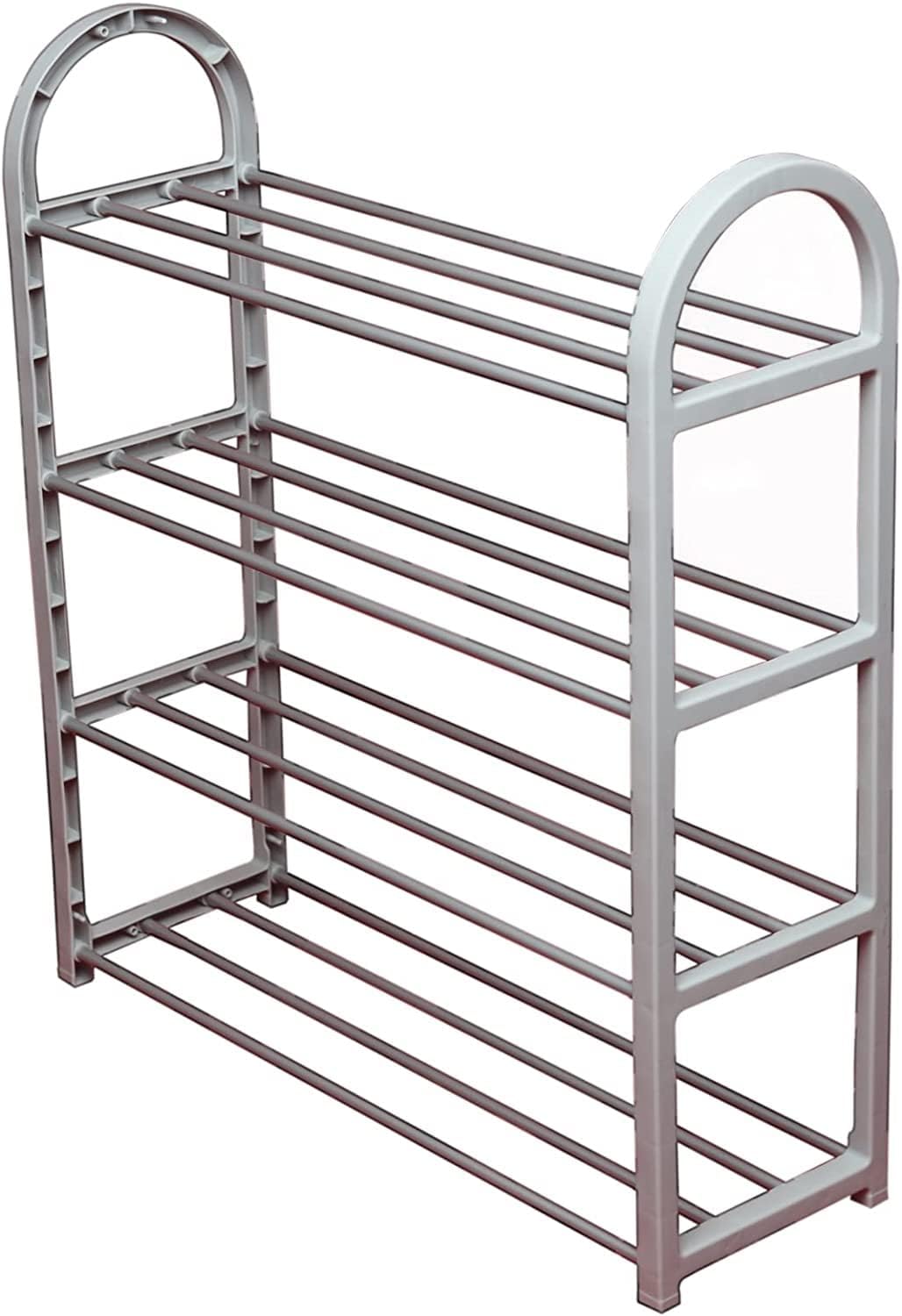 Plastic Three-layer Magic New Simple Shoe Rack Student Dormitory Shelf (Color : Silver)