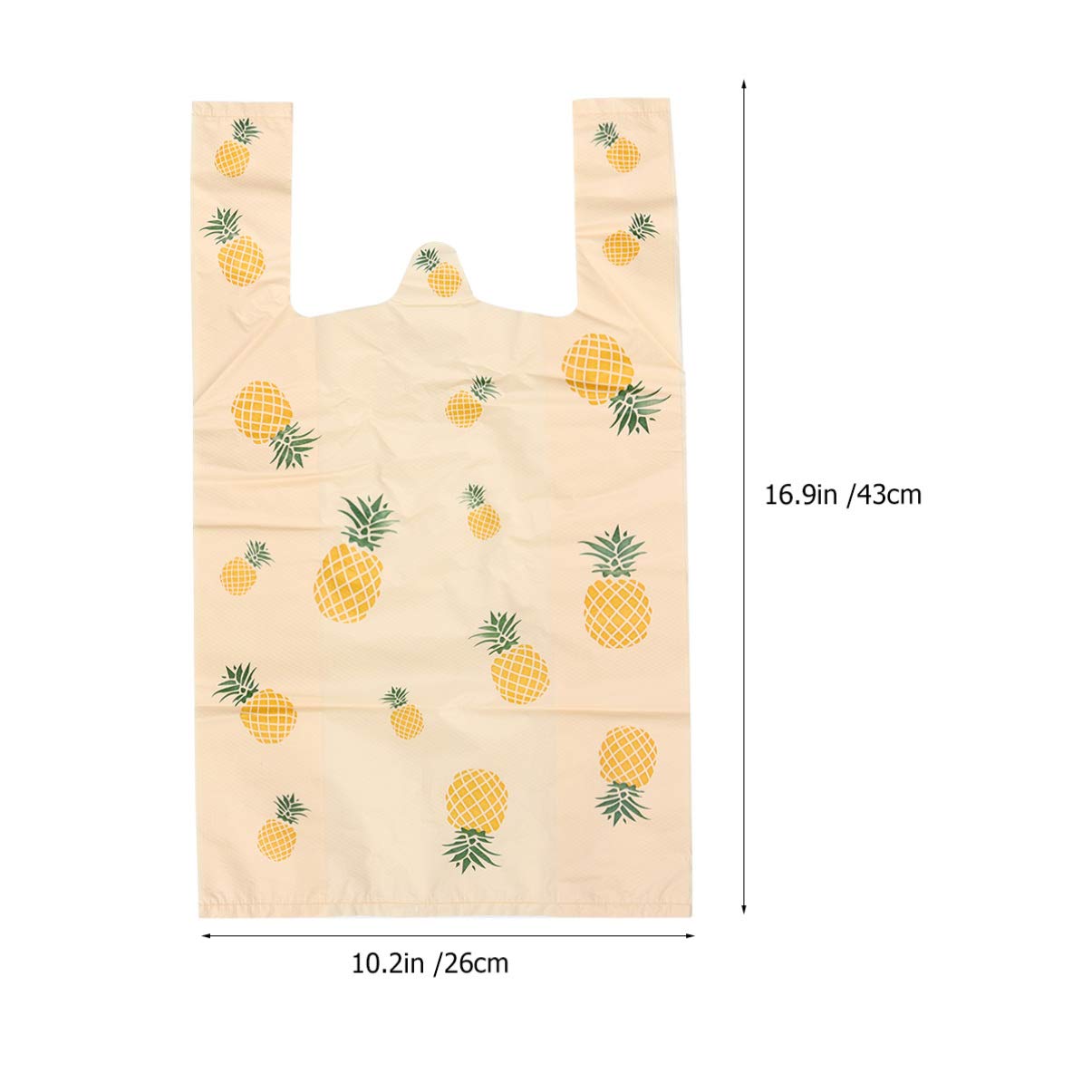 OUNONA 50pcs Portable Storage Pouch Pineapple Printing Plastic Bags for Fruits Vegetables Supermarket Shopping Bag Chic Lightweight Design for Daily Use