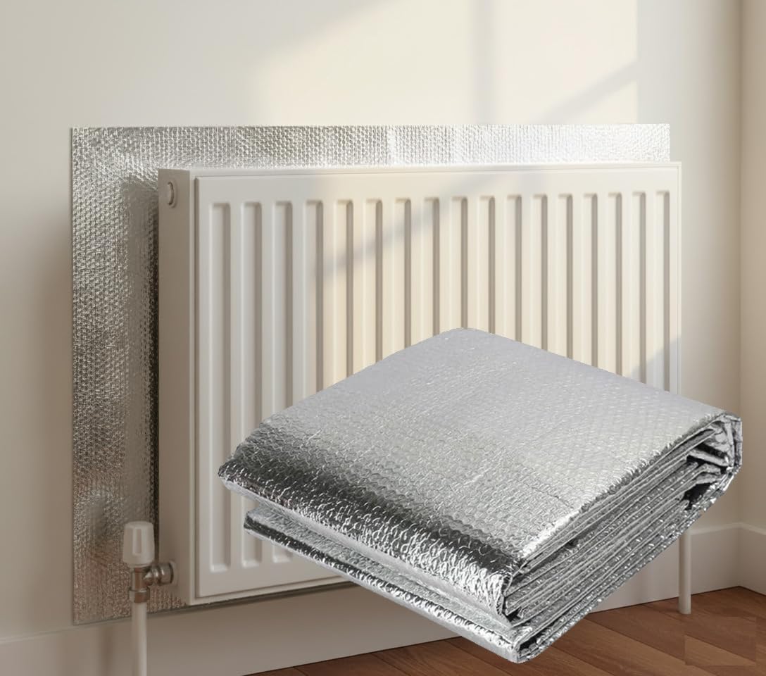 Eyesome Radiator Insulation Foil Heat Reflector Sheet 60cmX5m Energy Saving Foil Panel - Reduce Your Heating Cost Winter Bills