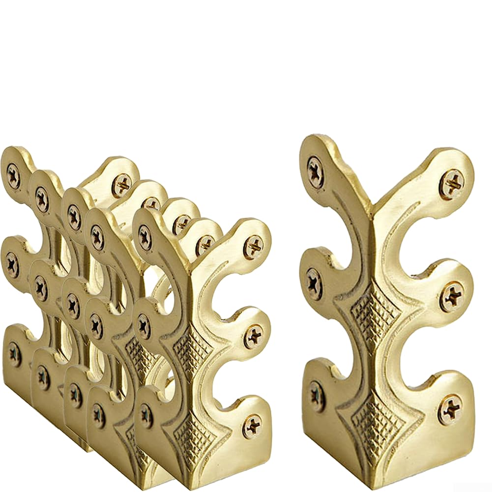 URPIZY Vintage Metal Corner Protector,Brass Skiffers,Solid Brass Skirting Board Corner Protectors,Decorative Protector Cover For Both Residential And Commercial Spaces(Gold)