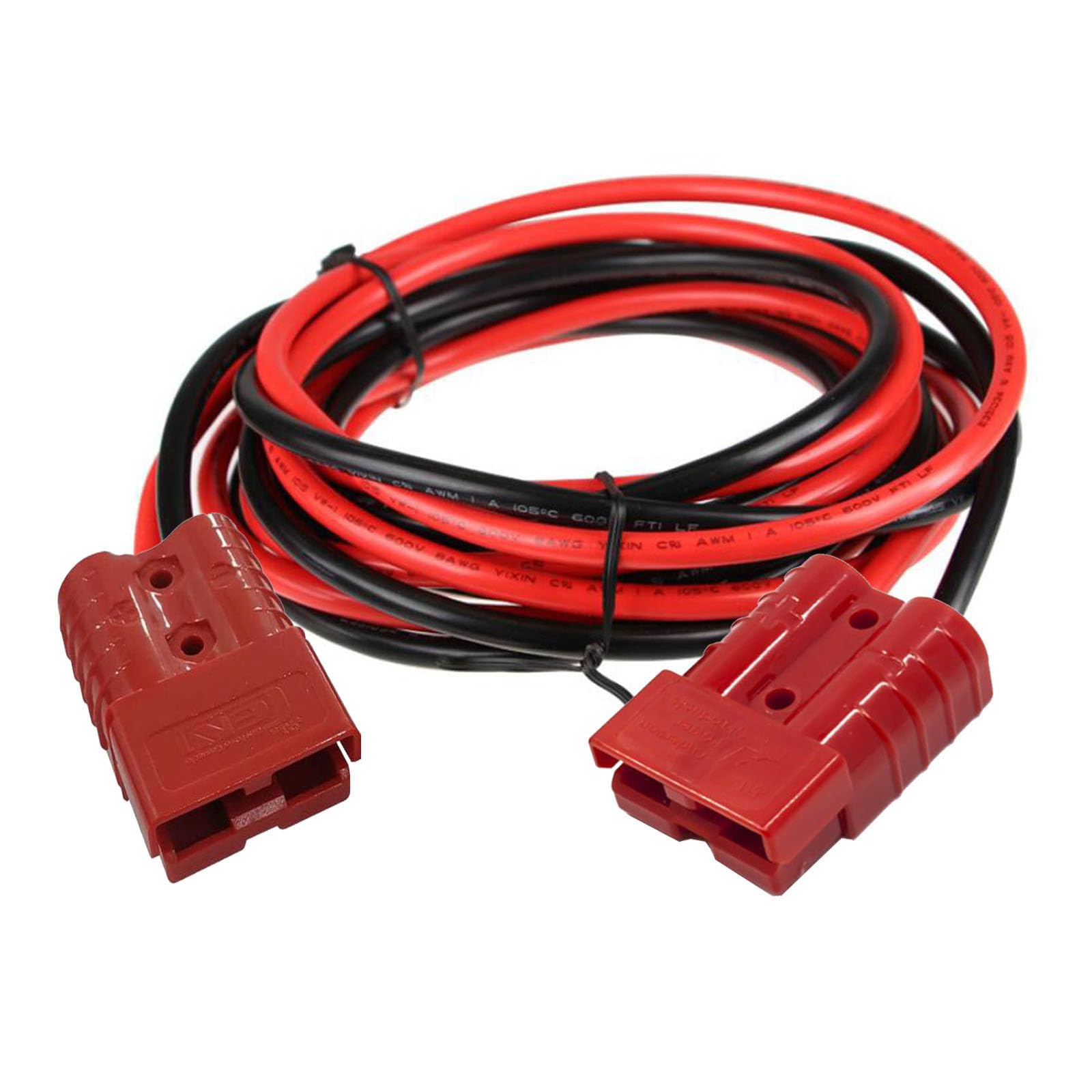350A 600V Gabelstapler Ladegerät Batterieanschluss Ladestecker Elektrische Gabelstapler Batterieladegerät Anschlüsse mit 1/0AWG 200Cm/6,56Ft Verlängerungskabel